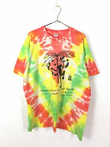 古着 90s USA製 BOB MARLEY Robert Nesta Marley アート ロック レゲエ タイダイ Tシャツ XL 古着