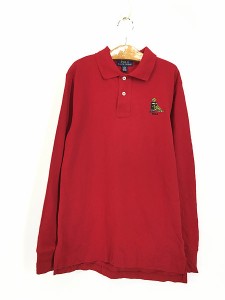 「Deadstock」 キッズ 古着 POLO Ralph Lauren 「POLO BEAR」 ポロベア 長袖 カノコ ポロ シャツ M 10-12 古着