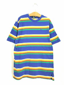 キッズ 古着 90s USA製 POLO Ralph Lauren カラフル ボーダー 100%コットン Tシャツ 12歳以上位 古着