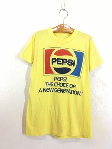 キッズ 古着 80s PEPSI ペプシ コーラ ロゴ & メッセージ 企業 プリント Tシャツ 9歳以上位 古着