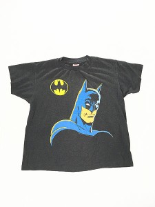 キッズ 古着 80s USA製 BATMAN バッドマン アメコミ キャラクター マーク プリント Tシャツ 黒 L 10歳以上 古着