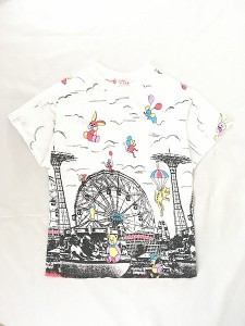 キッズ 古着 80s USA製 Deno's Wonder Wheel Park 遊園地 アニマル オールオーバー Tシャツ 6歳位 古着