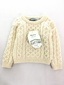 「Deadstock」 キッズ 古着 90s Ireland製 Aran Crafts アラン フィッシャーマン ニット セーター 1歳位 古着