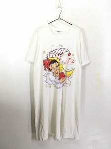 レディース 古着 90s BETTY BOOP ベティ×月 ナイト スリープ Tシャツ ワンピース XL位 古着