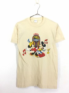 レディース 古着 80s USA製 Disny ミッキー＆ミニー FLORIDA ダンシング Tシャツ M 古着