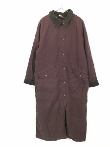 レディース 古着 90s USA製 LL Bean ネイティブ フリース ライナー キャンバス ロング コート M 古着