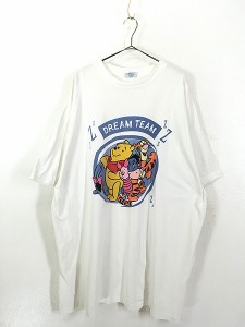 レディース 古着 90s Disney Pooh 「DREAM TEAM」 くまのプーさんと仲間たち  Tシャツ ワンピース ひざ丈 XL位 古着