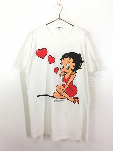 レディース 古着 00s BETTY BOOP ベティ オールド キャラクター 両面プリント BIG Tシャツ ワンピース ひざ丈 XL位 古着