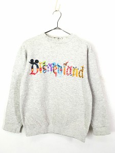 レディース 古着 90s USA製 Disneyland キャラクター モチーフ ロゴ デザイン スウェット トレーナー S 古着