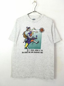 レディース 古着 90s USA製 「RENAISSANCE FAIRE」 20周年 フェス イベント ピエロ Tシャツ M 古着