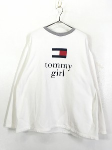 レディース 古着 90s USA製 TOMMY HILFIGER トミー 「Tommy girl」 2トーン スウェット トレーナー L 古着