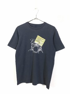 レディース 古着 90s Abercrombie & Fitch 「No Homework」  ドラムセット リスト Tシャツ M位 古着