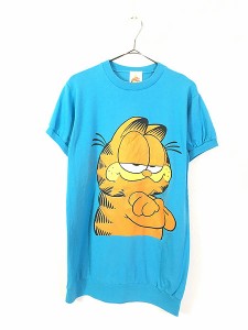 レディース 古着 80s USA製 Garfield ガーフィールド キャラクター ロング Tシャツ カットソー L 古着