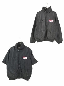 レディース 古着 90s FILA ロゴ 刺しゅう レザー ワッペン 2way ナイロン ジャケット L位 古着