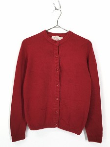 レディース 古着 70s シンプル ソリッド 高級 100% カシミア ウール ニット カーディガン M 古着