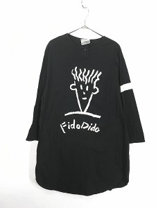 レディース 古着 80s Fido Dido 漫画 キャラクター アート 長袖 Tシャツ ワンピース ひざ丈 L 古着