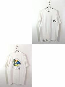 古着 90s USA製 DHS Dream A Little Dream 豪華 かぼちゃの馬車 豆の木 赤ずきん ポケット Tシャツ ポケT XL 古着