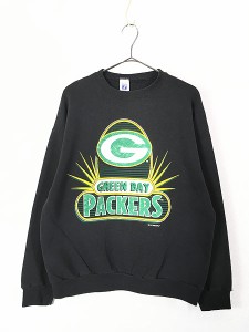 古着 90s NFL Green Bay Packers パッカーズ BIG プリント スウェット L 古着