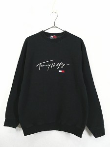 古着 90s TOMMY HILFIGER 筆記体 刺しゅう スウェット トレーナー L 古着