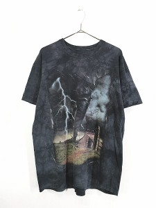 古着 00s USA製 THE MOUNTAIN 竜巻 トルネード サンダー グラフィック タイダイ Tシャツ L 古着