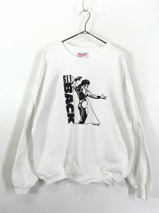 古着 90s USA製 The Valkyries 「GET BACK」 女性 アート スウェット トレーナー XL 古着