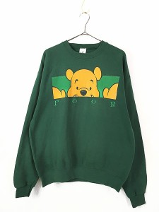 古着 90s USA製 Disney Pooh クマのプーさん キャラクター スウェット M 古着