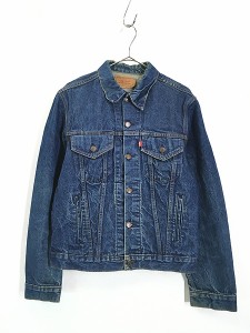 古着 80s USA製 Levi's 71506-0216 4th ポケット付 濃紺 デニム ジャケット Gジャン ロング丈 42L