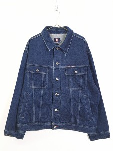 古着 90s CHAPS Ralph Lauren BIG ロゴ デニム ジャケット Gジャン XL 古着