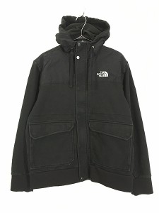 古着 TNF The North Face ナイロン × スウェット シェル フリース ライナー ジャケット パーカー 黒 L 古着