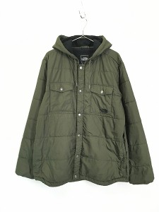 古着 TNF The North Face 4ポケット パデット ジャケット パーカー オリーブ M 古着