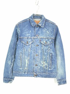 古着 80s USA製 Levi's 70506-0214 ハンド ポケット付 ブリーチ デニム ジャケット Gジャン 38