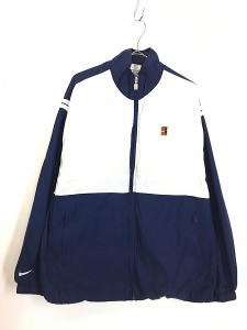 古着 90s NIKE テニス ロゴ パッチ バイカラー ナイロン ピケ ジャケット L 古着