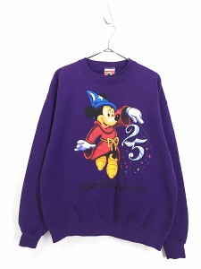 古着 90s USA製 Disney World ミッキー ファンタジア 25th アニバーサリー スウェット M 古着