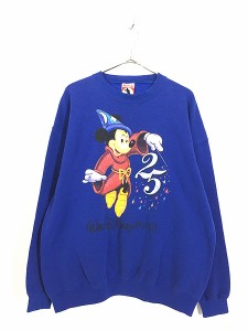 古着 90s USA製 Disney World ミッキー ファンタジア 25th アニバーサリー スウェット XXL 古着