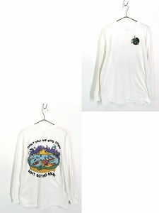 古着 90s Dr Seuss 「THE CAT IN THE HAT」 絵本 キャラクター 長袖 Tシャツ ロンT M 古着