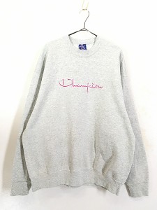 古着 90s USA製 Champion BIG ロゴ 刺しゅう スウェット トレーナー L 古着