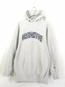 古着 90s USA製 Champion Reverse Weave 「CREIGHTON」 カレッジ リバース スウェット パーカー XXL 古着