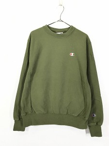 古着 Champion Reverse Weave ワンポイント リバース スウェット トレーナー オリーブ S 古着