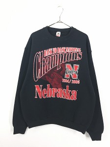 古着 90s USA製 Nebraska Huskers ハスカーズ チャンピオン スウェット トレーナー XL 古着