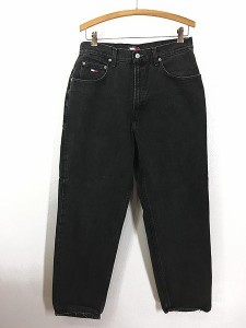 古着 90s USA製 TOMMY JEANS ブラック デニム ペインター パンツ W31 L30 古着