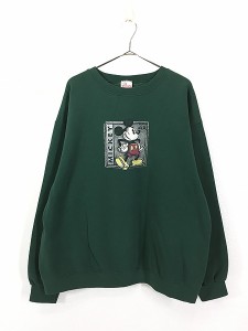 古着 90s USA製 Disney ミッキー '28  インディアン 壁画風 スウェット トレーナー XL 古着