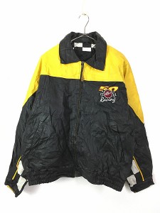 古着 90s Dr Pepper チェッカー パターン 本革 オール レザー レーシング ジャケット L 古着