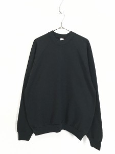 古着 90s USA製 Fruit of the loom 無地 ソリッド ビッグサイズ スウェット トレーナー 黒 XXL 美品!!