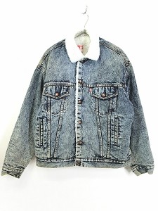 古着 80s USA製 Levi's 70609 アシッド ケミカル デニム ボア ジャケット Gジャン M