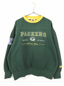 古着 90s NFL Green Bay Packers パッカーズ 刺しゅう スウェット トレーナー L 古着