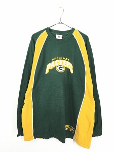 古着 NFL Green Bay Packers パッカーズ 刺しゅう パッチ 長袖 Tシャツ ロンT XL位 古着