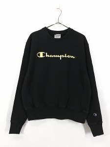 古着 Champion Reverse Weave BIG ロゴ リバース スウェット 黒 M 古着