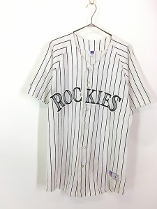 古着 80s USA製 MLB Colorado Rockies ロッキーズ ベースボール シャツ L 古着