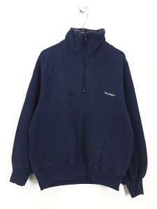 古着 90s USA製 「SHARP」 シャープ 逆輸入 ハイネック ハーフジップ ヘビー スウェット トレーナー M