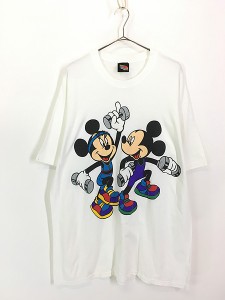 古着 90s USA製 Disney ミッキー＆ミニー エクササイズ ダンス Tシャツ XL 古着